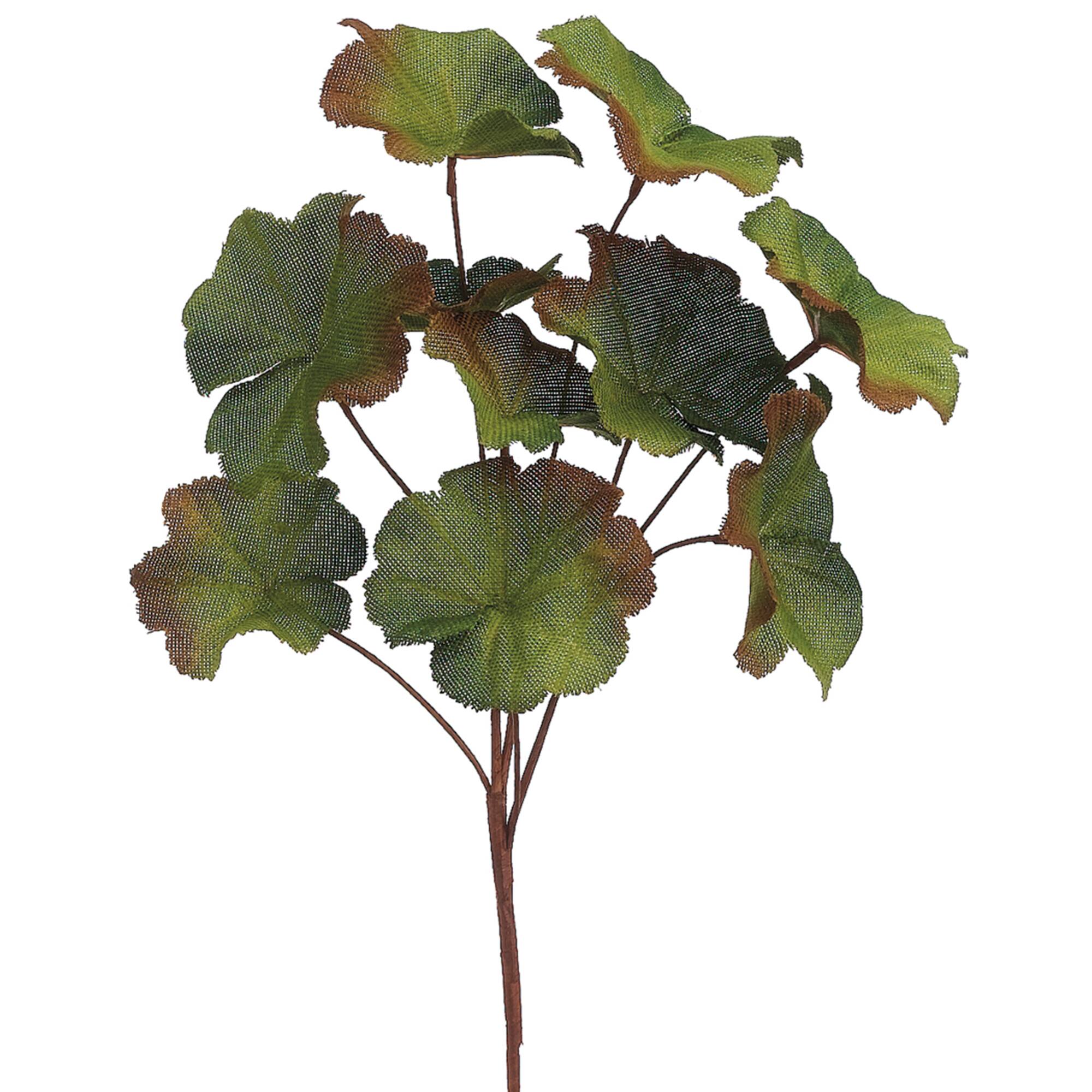 16" Burlap Geranium Leaf Spray